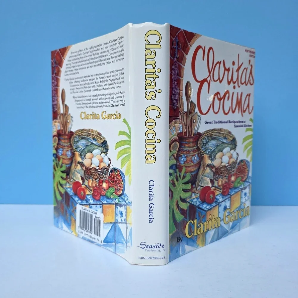 Clarita's Cocina Cookbook 5th Printing 2000 Spanish Recipe Book Vintage HC DC